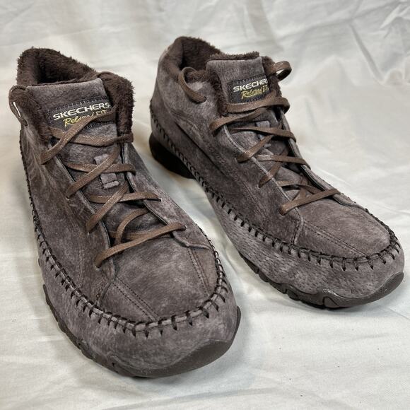 Skechers Boots Womens 10 Bikers-Totem Pole Ankle Bootie Brown Leather SN 49013 - Picture 1 of 7